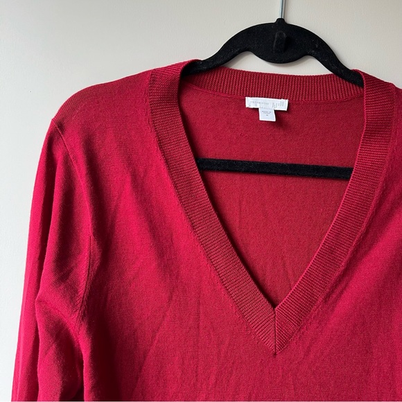 J.Jill 100% Merino Wool High Ribbed-Sleeves Sweater RED size Medium - Picture 6 of 15
